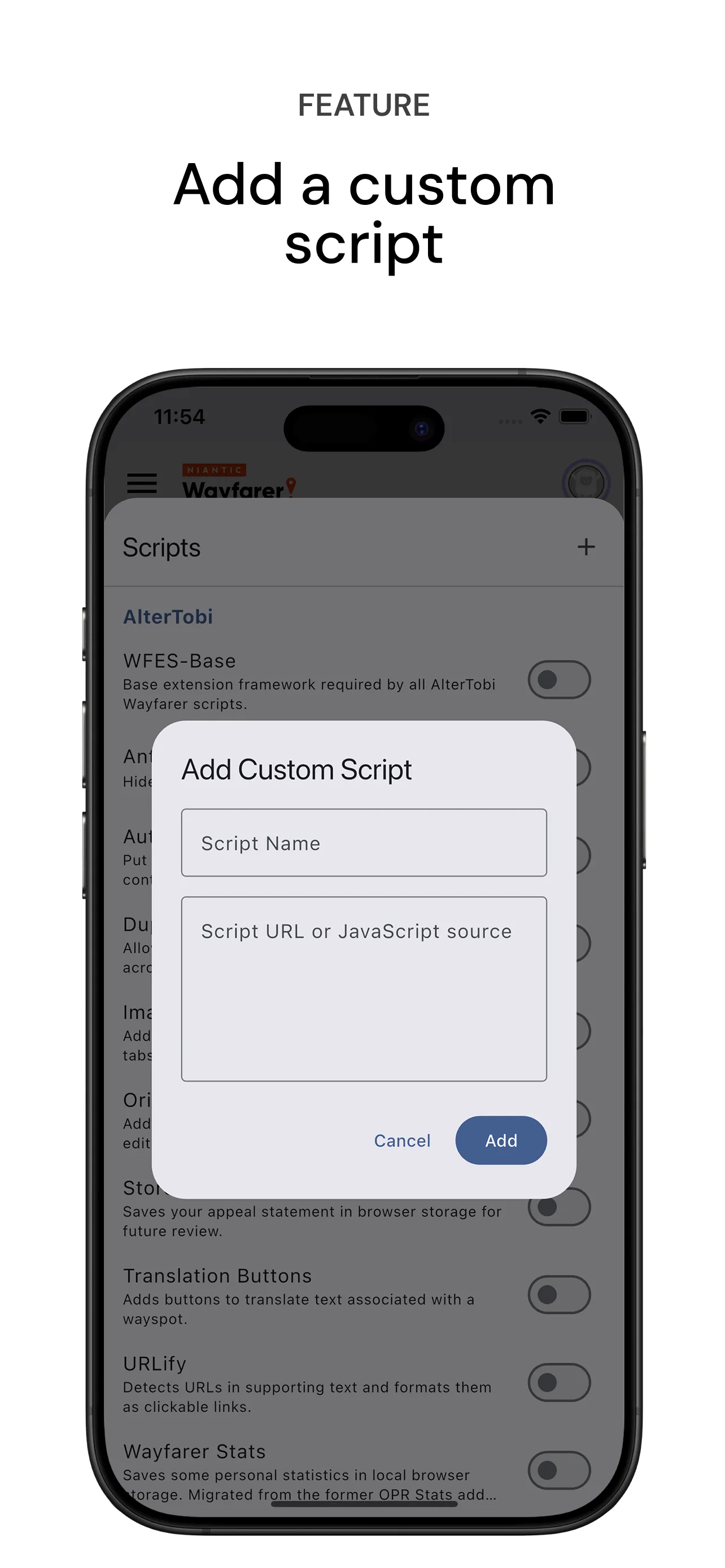Add a custom script